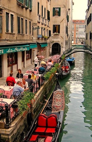 Canal Side Cafe, Venice, Italy