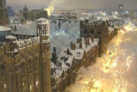 Snowy Night, Yale University, New Haven